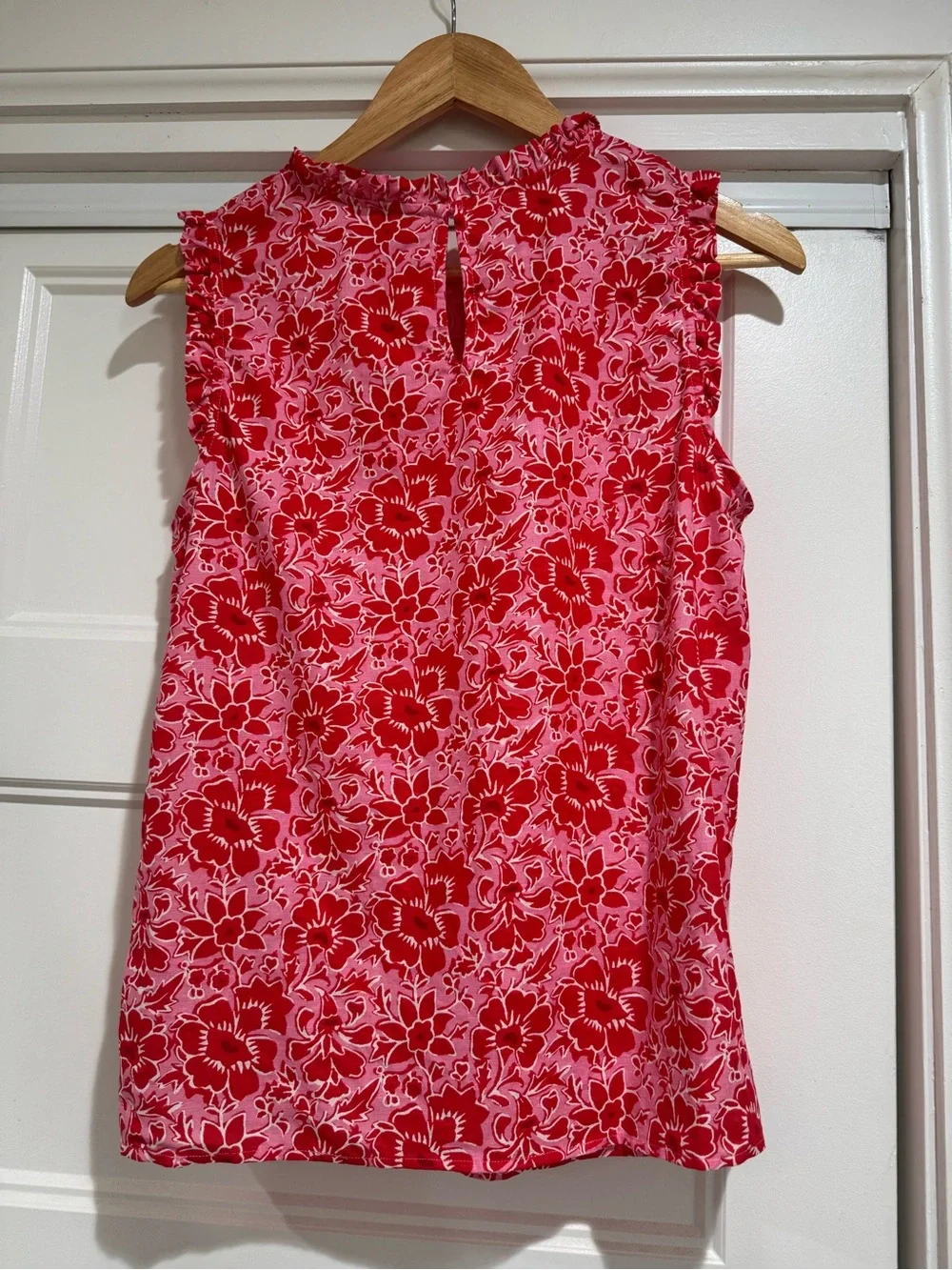 J.Crew Linen blend sleeveless ruffle top
